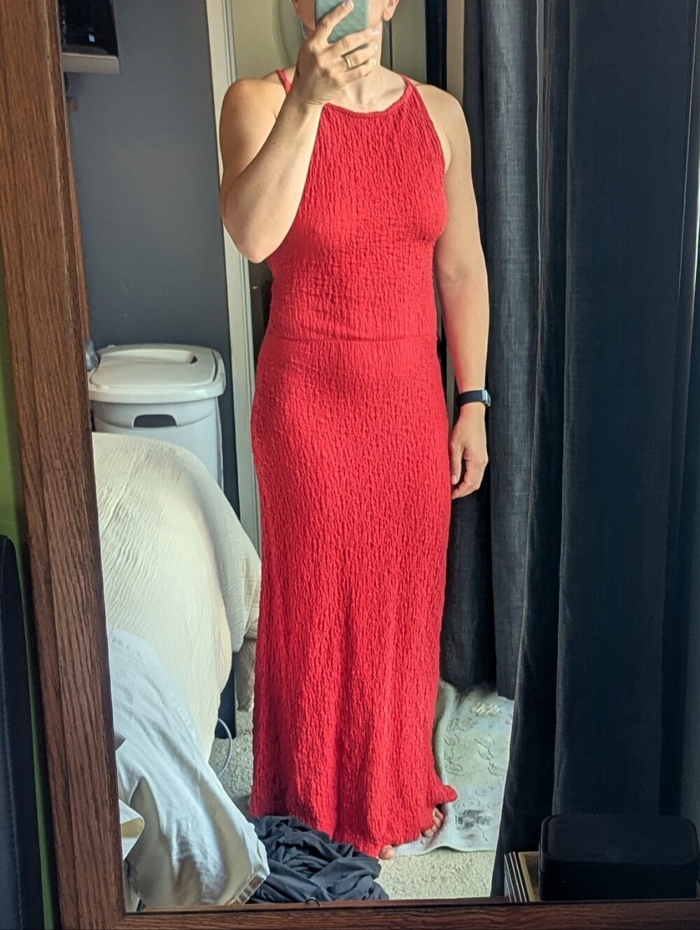 Lisa Says Gah! Maya Crinkle Dress In Pepper